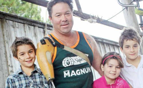Shearer David Wyllie’s children Jacob, 10, Phoebe, 8, and Ken, 10, can’t pull the wool over dad’s eyes. Shearer David Wyllie’s children Jacob, 10, Phoebe, 8, and Ken, 10, can’t pull the wool over dad’s eyes.